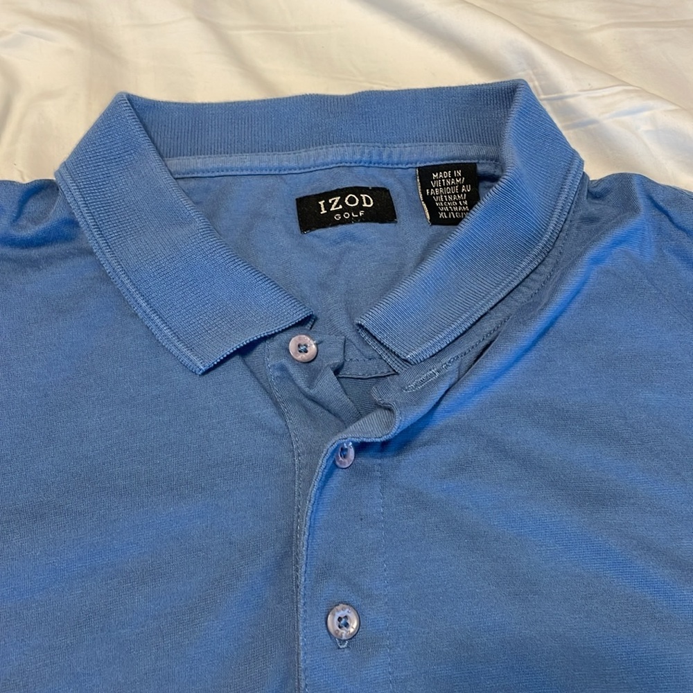 Izod Golf short sleeved collared blue shirt size XL